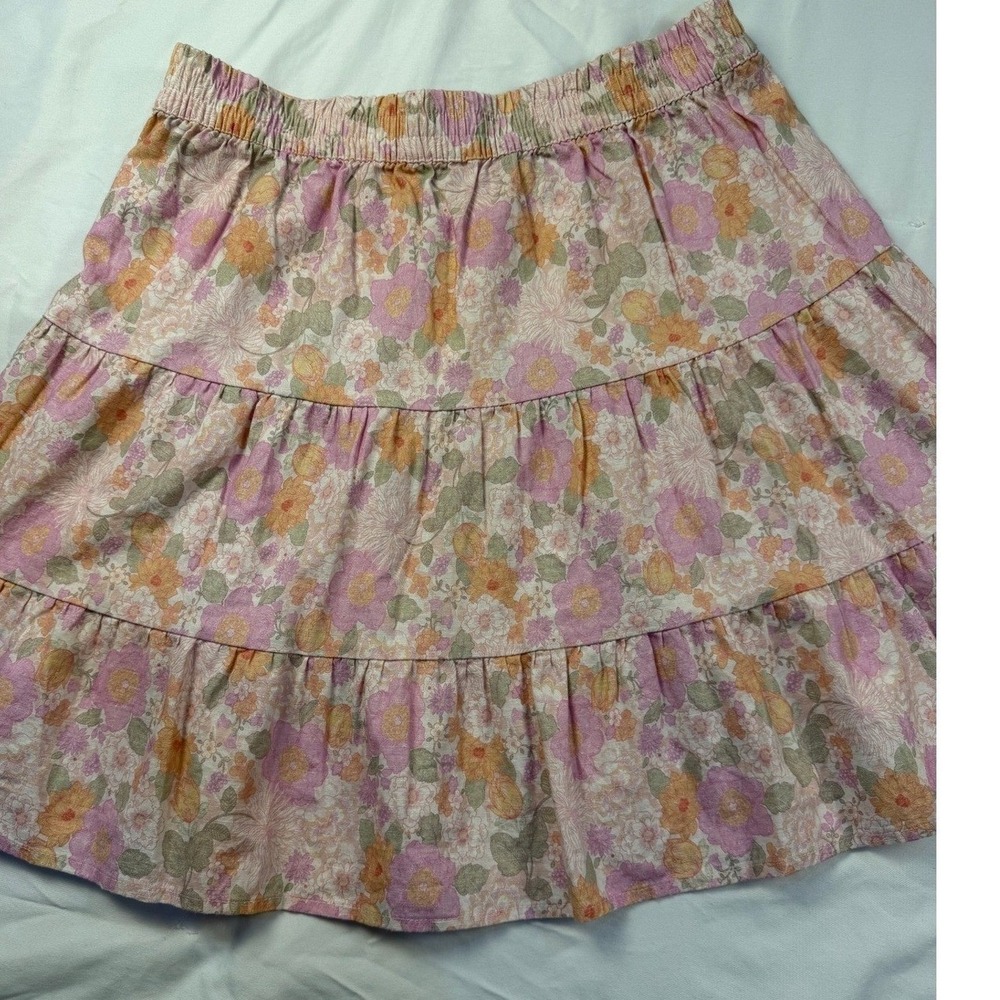 NWT Rhythm Melody Tiered Mini Skirt‎ Floral Print Whimsical Fairy Festival Sz 10 - Picture 7 of 8